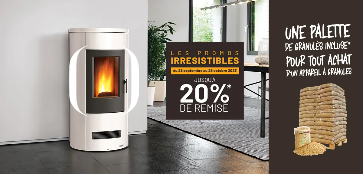 15% de remise sur les poêles à granulés