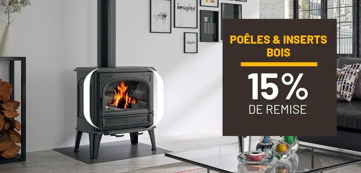 Poêle à bois 15% de remise