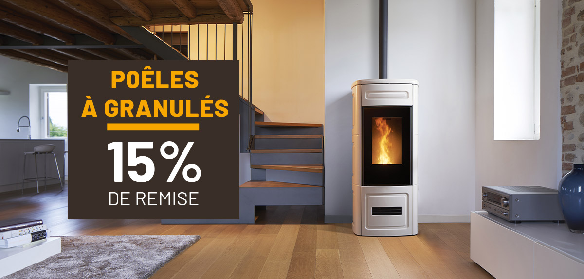15% de remise sur les poêles à granulés PIAZZETTA