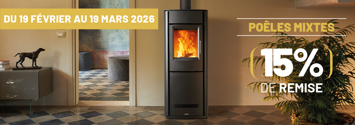15% de remise sur nos poêles mixtes