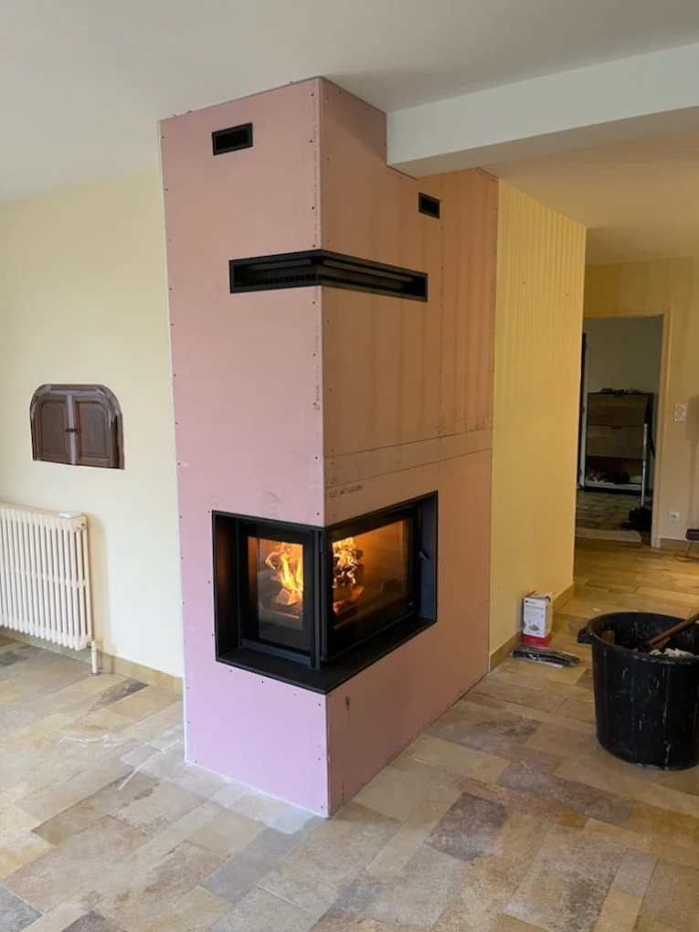 Installation d'un insert à bois par cheminée et poêle by gosset