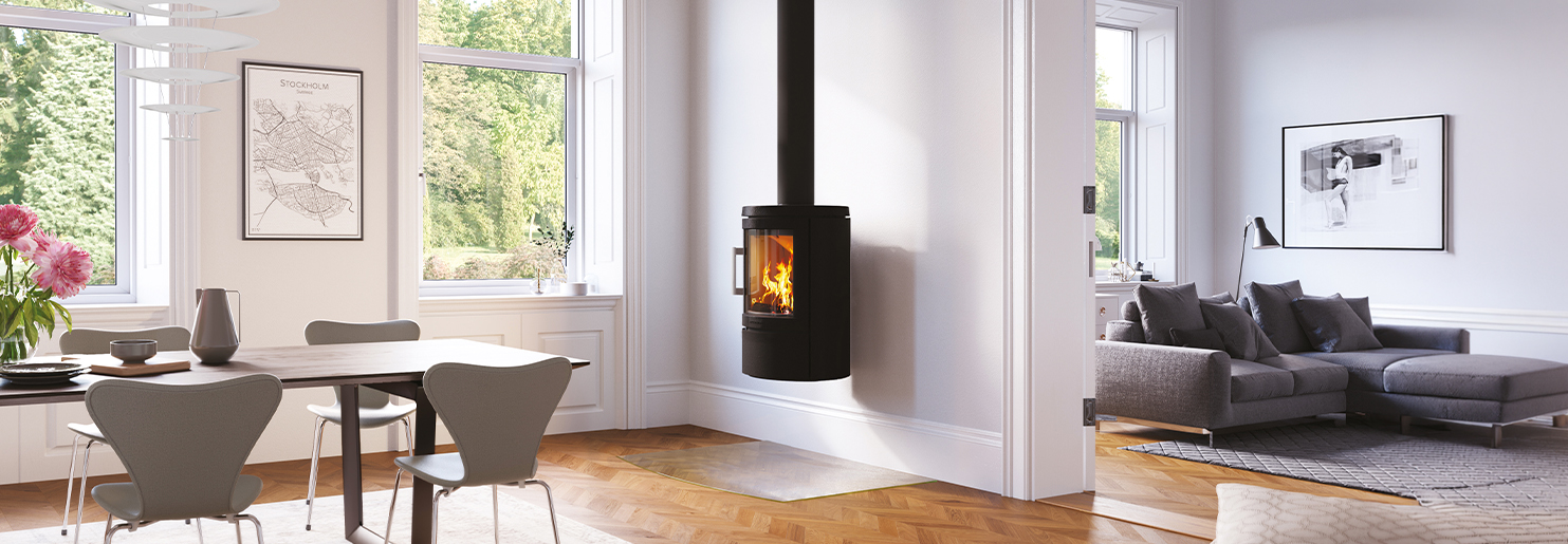 Wall-mounted wood stoves